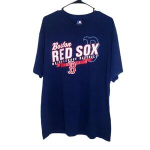 Genuine MLB Boston Red Sox Navy Blue T-shirt Oversized Logo Size X-Large